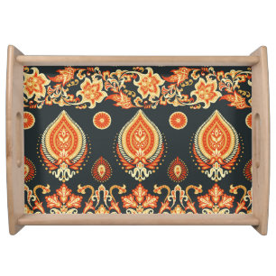 Paisley Floral: Oriental Ethnic Seamless Serving Tray