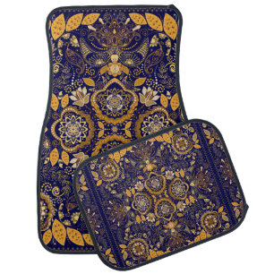 Paisley floral pattern car floor mat