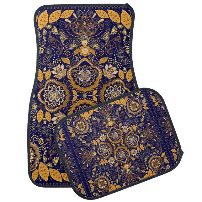 Paisley floral pattern car floor mat (Set)
