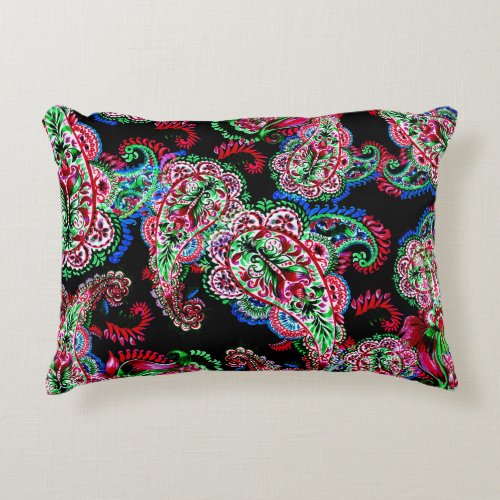 Paisley Floral Pattern Ethnic Background Accent Pillow
