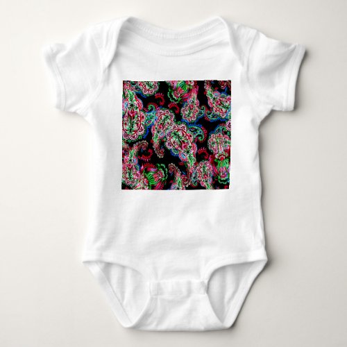 Paisley Floral Pattern Ethnic Background Baby Bodysuit