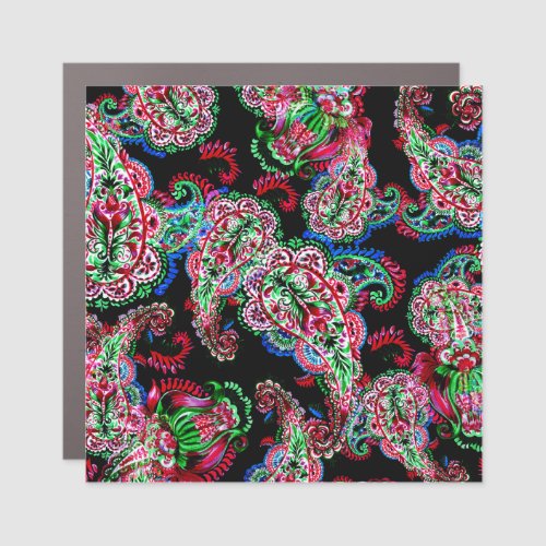 Paisley Floral Pattern Ethnic Background Car Magnet