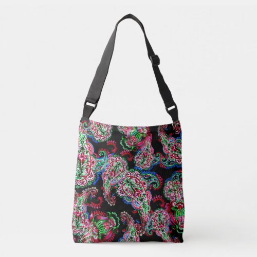 Paisley Floral Pattern Ethnic Background Crossbody Bag
