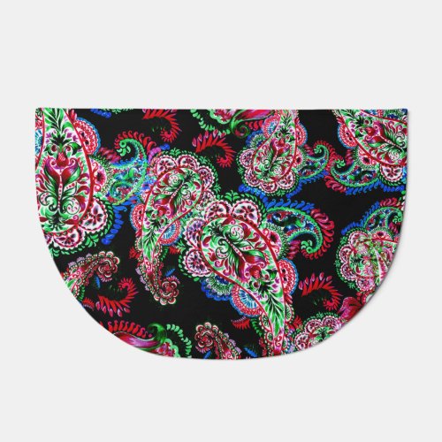Paisley Floral Pattern Ethnic Background Doormat
