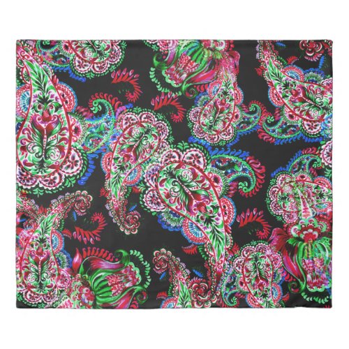 Paisley Floral Pattern Ethnic Background Duvet Cover