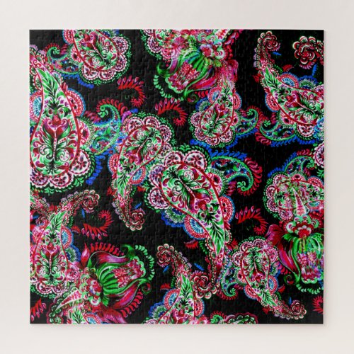 Paisley Floral Pattern Ethnic Background Jigsaw Puzzle
