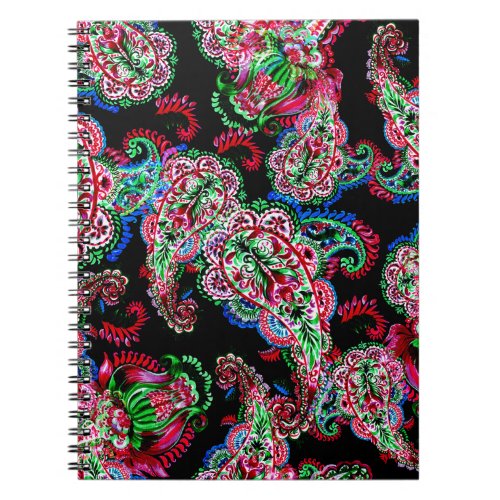 Paisley Floral Pattern Ethnic Background Notebook