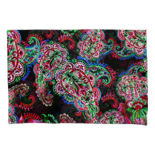 Paisley Floral Pattern, Ethnic Background. Pillow Case