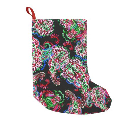 Paisley Floral Pattern Ethnic Background Small Christmas Stocking