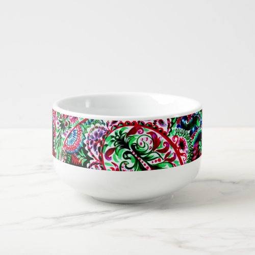 Paisley Floral Pattern Ethnic Background Soup Mug