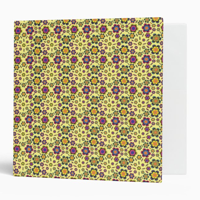 Paisley Flower Pattern Background 3 Ring Binder (Front/Inside)