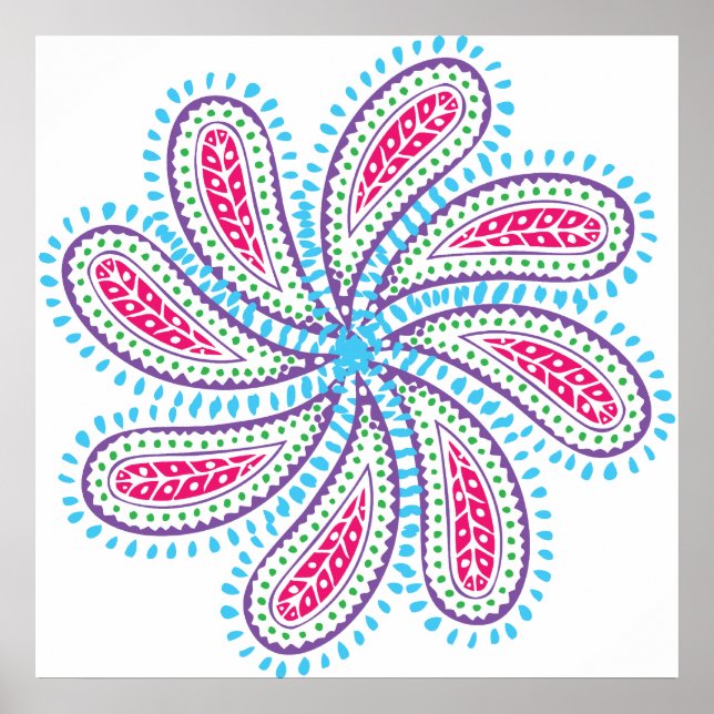 Paisley Flower Poster (Front)