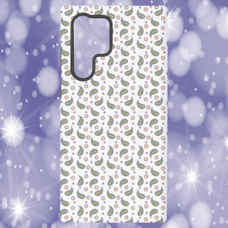 Paisley Flowers Dots Green Pink Purple Samsung Galaxy S22 Ultra Case