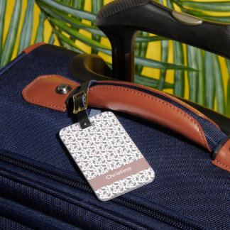 Paisley Flowers Dots Purple Green Pink Personalize Luggage Tag