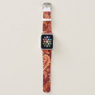 Paisley, flowers: ornamental seamless pattern apple watch band