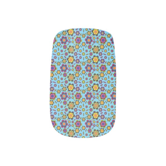 Paisley Flowers Retro Vintage Minx Nail Art (Left Thumb)