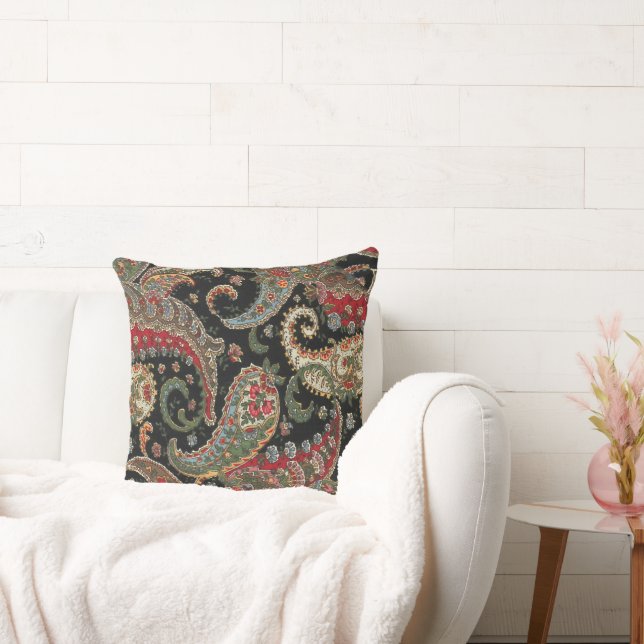 Paisley Fractal Throw Pillow (Couch)