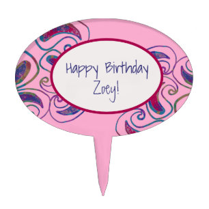 Paisley Fun Design Cake Topper