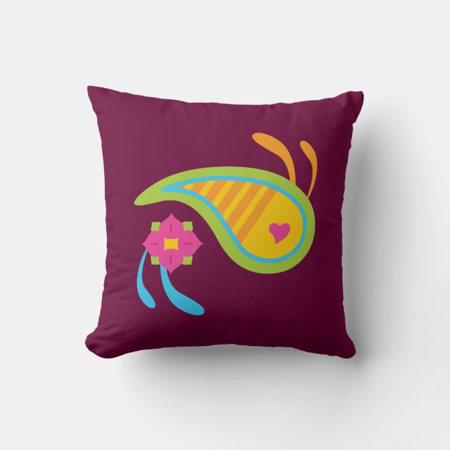 Paisley Fun Throw Pillow (Front)