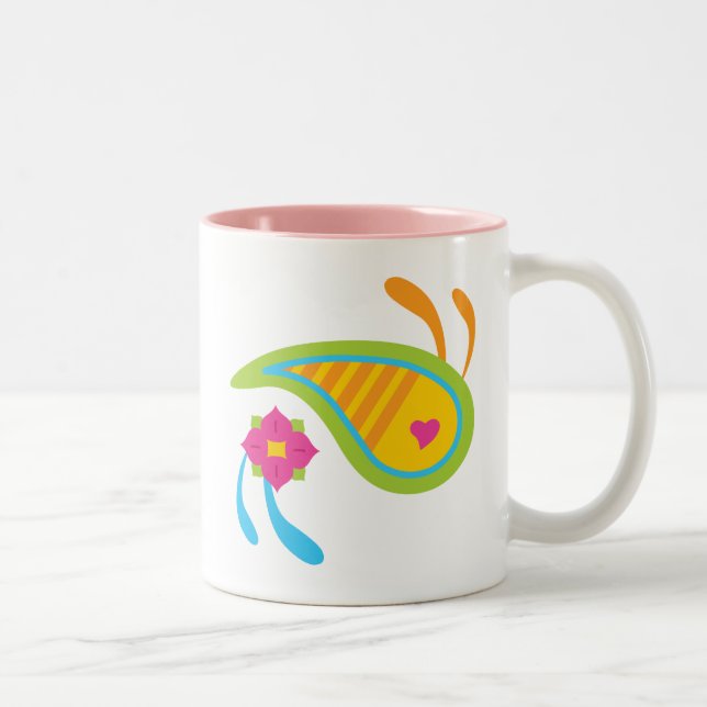 Paisley Fun Two-Tone Coffee Mug (Right)