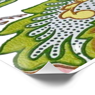Paisley Garden Stylized Floral Embroidery Poster