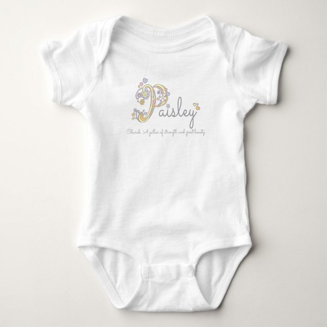 Paisley girls P name meaning custom baby apparel Baby Bodysuit (Front)