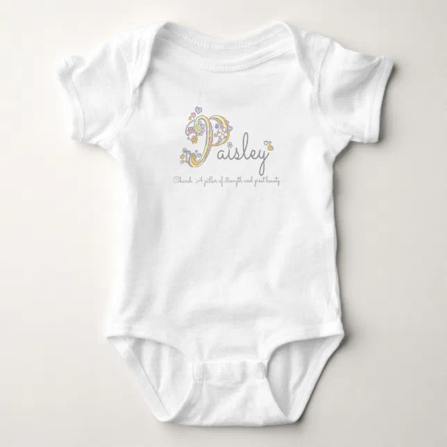 Paisley girls P name meaning custom baby apparel Baby Bodysuit Zazzle