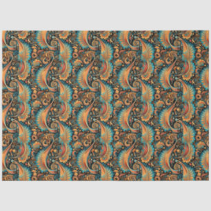 Paisley Golden Flower Abstract Pattern 11 Tissue Paper