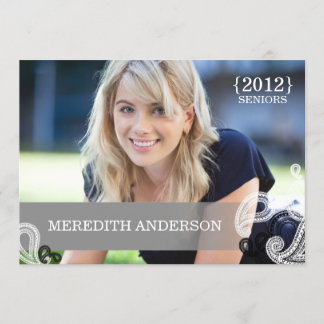 Paisley, Graduation Cap Grad 2012 Photo Graduation Invitation