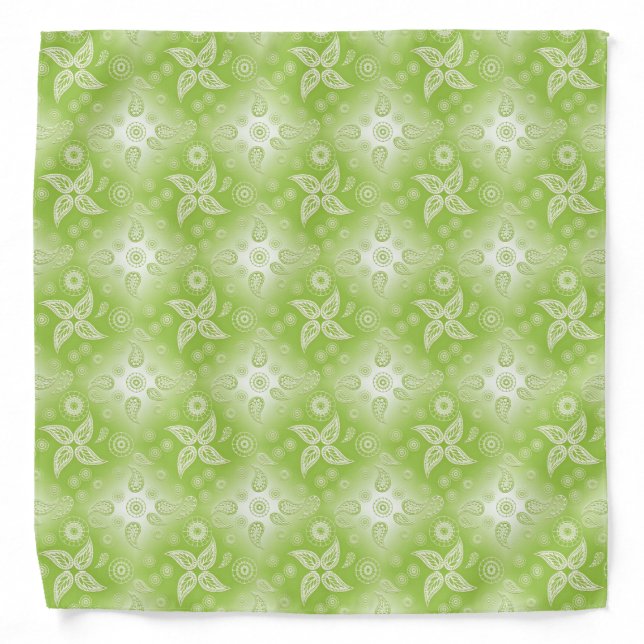 Paisley green summer pattern. bandana (Front)