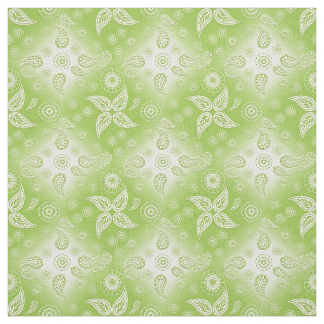 Paisley green summer pattern. fabric (Swatch)