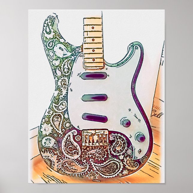 Paisley Guitar Print (Front)