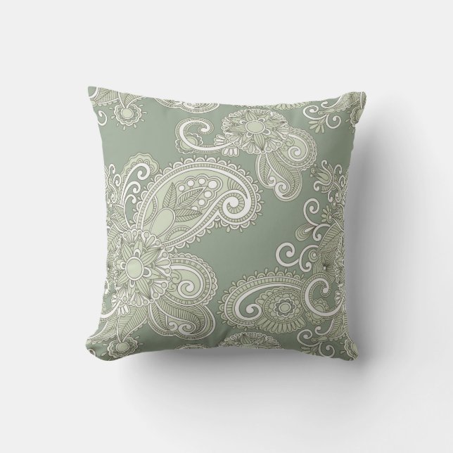Paisley/Ham Pattern Throw Pillow (Front)