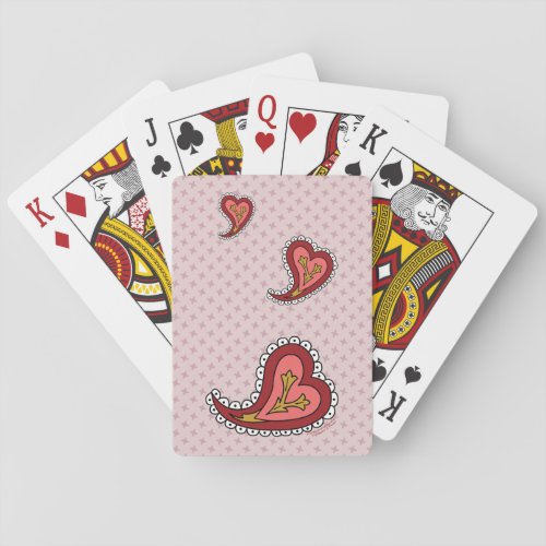Paisley Heart Classic Playing Cards