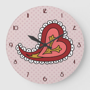 Paisley Heart Clock