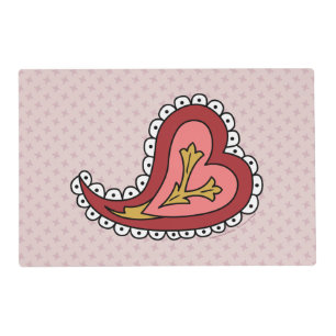 Paisley Heart Laminated Place Mat