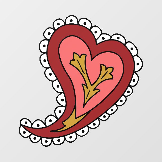 Paisley Heart Wall Decal (Front)