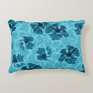 Paisley Hibiscus Vintage Psychedelic Floral Accent Pillow