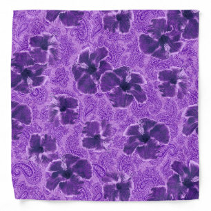 Paisley Hibiscus Vintage Psychedelic Floral Bandana