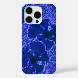 Paisley Hibiscus Vintage Psychedelic Floral Blue iPhone 16 Pro Case