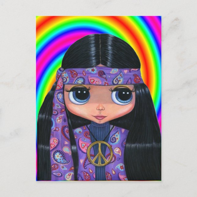 Paisley Hippie Doll Postcard (Front)