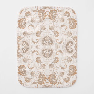 Paisley in Beige Aesthetic Modern Tan Brown Baby Burp Cloth