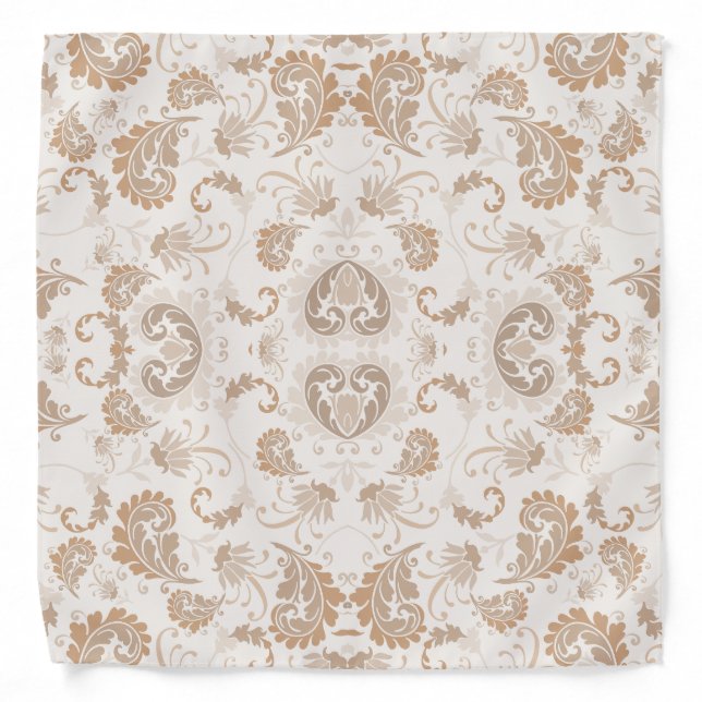 Paisley in Beige Aesthetic Modern Tan Brown Bandana (Front)