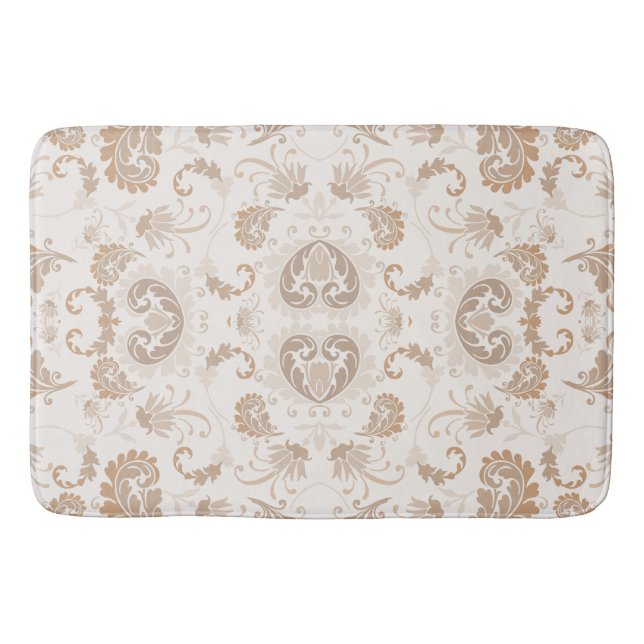 Paisley in Beige Aesthetic Modern Tan Brown Bath Mat (Front)