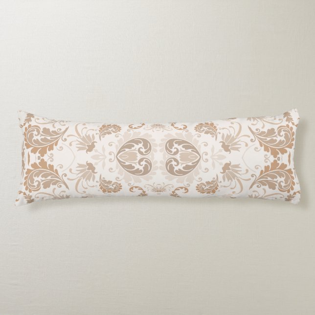 Paisley in Beige Aesthetic Modern Tan Brown Body Pillow (Front)