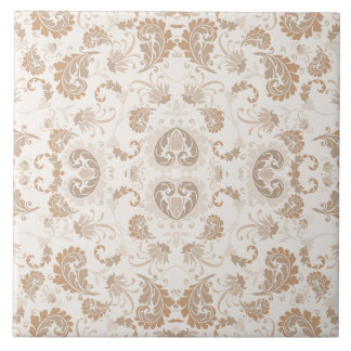 Paisley in Beige Aesthetic Modern Tan Brown Ceramic Tile