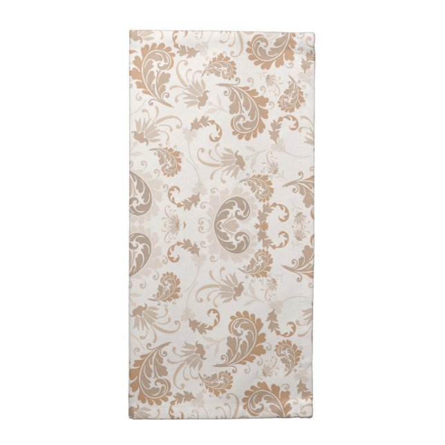 Paisley in Beige Aesthetic Modern Tan Brown Cloth Napkin (Half Fold)