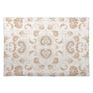 Paisley in Beige Aesthetic Modern Tan Brown Cloth Placemat