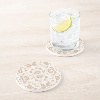 Paisley in Beige Aesthetic Modern Tan Brown Coaster