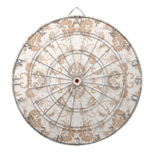 Paisley in Beige Aesthetic Modern Tan Brown Dart Board